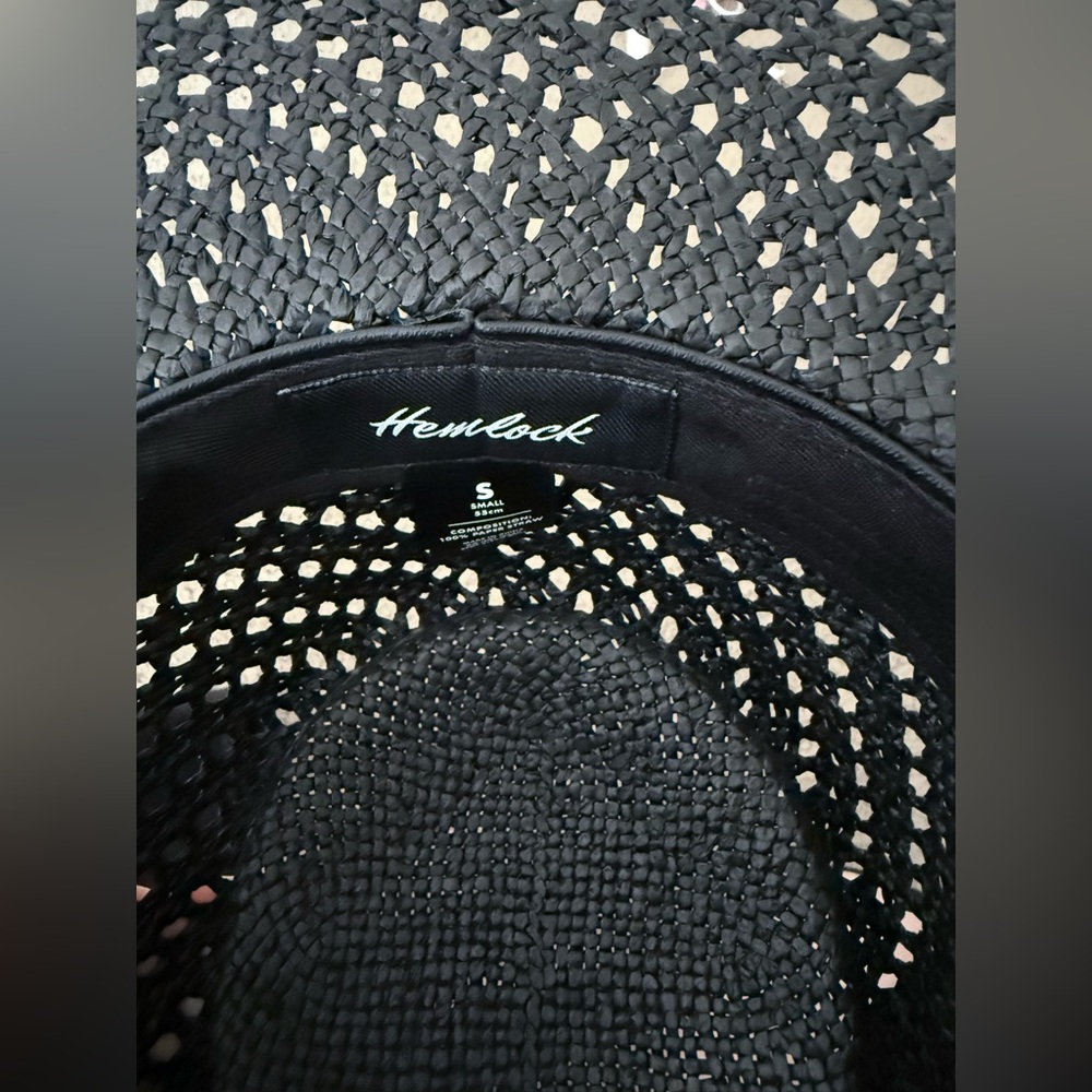 Hemlock Hat Co. Waverly Boater in Onyx – Size S, NEW/Unworn, Seashell Trim - Picture 7 of 11